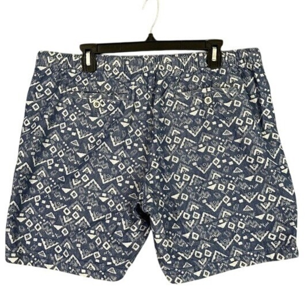 Bonobos Riviera Shorts Mens 35 Blue Geometric Print Drawstring Casual Resort